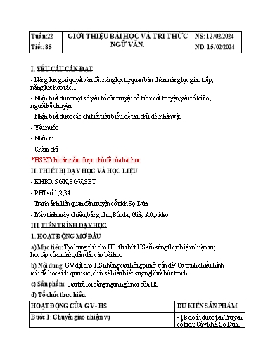 Giáo án Ngữ văn Lớp 6 Sách Kết nối tri thức - Tuần 22 - Năm học 2023-2024 - Đinh Hoài My - Trường THCS Lê Ngọc Giá