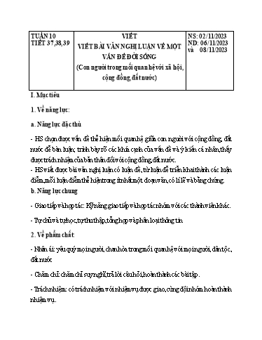 Giáo án Ngữ văn Lớp 8 Sách Kết nối tri thức - Tuần 10 - Năm học 2023-2024 - Đinh Hoài My - Trường THCS Lê Ngọc Giá