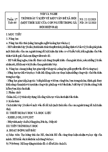 Giáo án Ngữ văn Lớp 8 Sách Kết nối tri thức - Tuần 17 - Năm học 2023-2024 - Đinh Hoài My - Trường THCS Lê Ngọc Giá