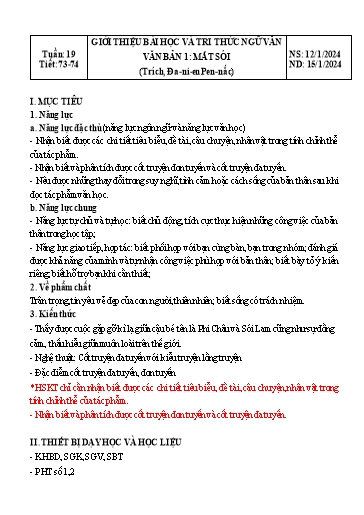 Giáo án Ngữ văn Lớp 8 Sách Kết nối tri thức - Tuần 19 - Năm học 2023-2024 - Đinh Hoài My - Trường THCS Lê Ngọc Giá