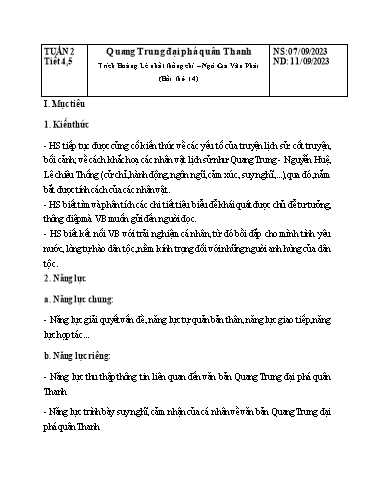 Giáo án Ngữ văn Lớp 8 Sách Kết nối tri thức - Tuần 2 - Năm học 2023-2024 - Đinh Hoài My - Trường THCS Lê Ngọc Giá