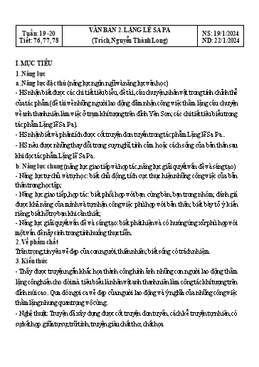 Giáo án Ngữ văn Lớp 8 Sách Kết nối tri thức - Tuần 20 - Năm học 2023-2024 - Đinh Hoài My - Trường THCS Lê Ngọc Giá