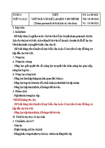 Giáo án Ngữ văn Lớp 8 Sách Kết nối tri thức - Tuần 3 - Năm học 2023-2024 - Đinh Hoài My - Trường THCS Lê Ngọc Giá