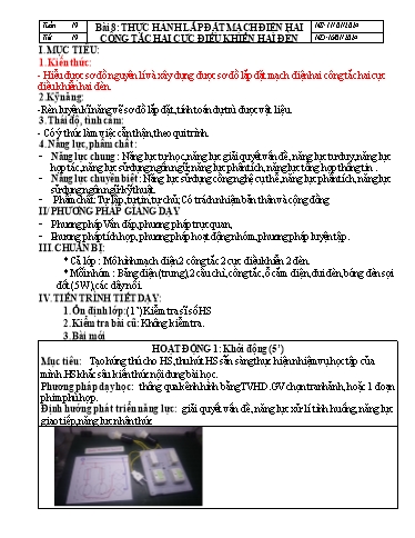 Kế hoạch bài dạy Công nghệ Lớp 9 - Tuần 19 - Năm học 2023-2024 - Đinh Thị Đông