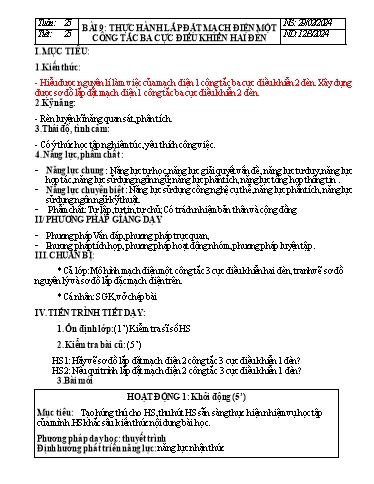 Kế hoạch bài dạy Công nghệ Lớp 9 - Tuần 25 - Năm học 2023-2024 - Đinh Thị Đông