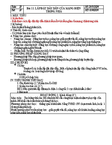 Kế hoạch bài dạy Công nghệ Lớp 9 - Tuần 29 - Năm học 2023-2024 - Đinh Thị Đông