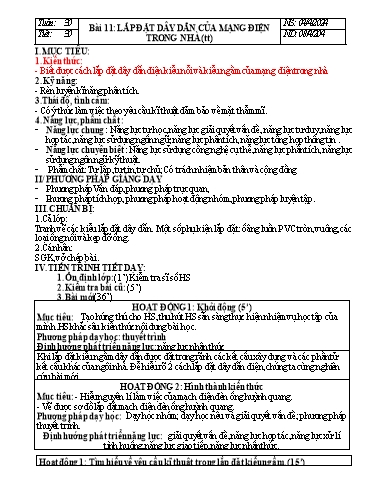 Kế hoạch bài dạy Công nghệ Lớp 9 - Tuần 30 - Năm học 2023-2024 - Đinh Thị Đông