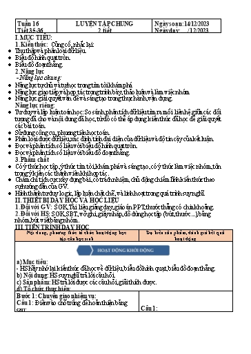 Kế hoạch bài dạy Đại số Lớp 7 Sách Kết nối tri thức - Tuần 16 - Tiết 35+36: Luyện tập chung - Năm học 2023-2024 - Hoàng Thị Thêm