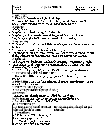 Kế hoạch bài dạy Đại số Lớp 7 Sách Kết nối tri thức - Tuần 3 - Tiết 5+6: Luyện tập chung - Năm học 2023-2024 - Hoàng Thị Thêm Kế hoạch bài dạy Đại số Lớp 7 Sách Kết nối tri thức - Tuần 3 - Tiết 5+6: Luyện tập chung - Năm học 2023-2024 - Hoàng Thị Thêm
