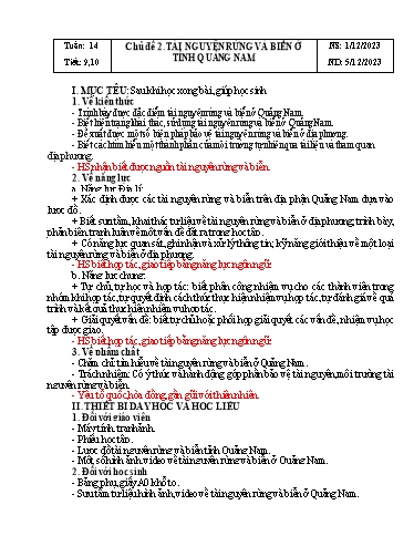 Kế hoạch bài dạy Giáo dục địa phương Lớp 8 - Tuần 14 - Năm học 2023-2024 - Doãn Thị Tố Lan