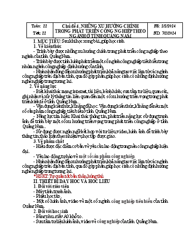 Kế hoạch bài dạy Giáo dục địa phương Lớp 8 - Tuần 22 - Năm học 2023-2024 - Doãn Thị Tố Lan Kế hoạch bài dạy Giáo dục địa phương Lớp 8 - Tuần 22 - Năm học 2023-2024 - Doãn Thị Tố Lan