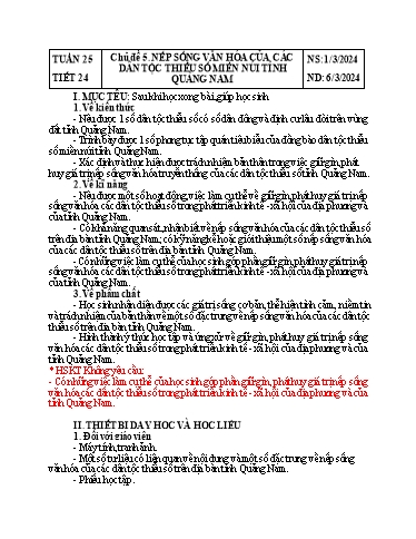 Kế hoạch bài dạy Giáo dục địa phương Lớp 8 - Tuần 25 - Năm học 2023-2024 - Doãn Thị Tố Lan