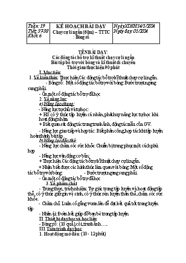 Kế hoạch bài dạy Giáo dục thể chất Lớp 6 Sách Chân trời sáng tạo - Tuần 19+20 - Năm học 2023-2024 - Lâm Ngọc Thảo Nguyên