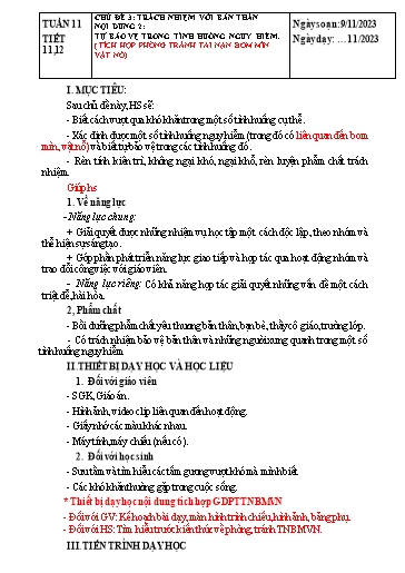 Kế hoạch bài dạy Hoạt động trải nghiệm Lớp 7 Sách Kết nối tri thức - Tuần 11 - Năm học 2023-2024 - Hoàng Thị Thêm