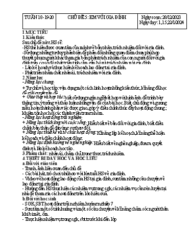 Kế hoạch bài dạy Hoạt động trải nghiệm Lớp 7 Sách Kết nối tri thức - Tuần 18+19+20 - Năm học 2023-2024 - Hoàng Thị Thêm