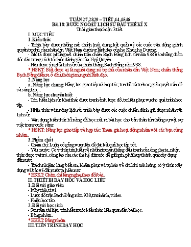 Kế hoạch bài dạy Lịch sử Lớp 6 Sách Kết nối tri thức - Tuần 27+28+29 - Bài 18: Bước ngoặt lịch sử đầu thế kỉ X - Năm học 2023-2024 - Hồ Thị Thu Hạ Kế hoạch bài dạy Lịch sử Lớp 6 Sách Kết nối tri thức - Tuần 27+28+29 - Bài 18: Bước ngoặt lịch sử đầu thế kỉ X - Năm học 2023-2024 - Hồ Thị Thu Hạ