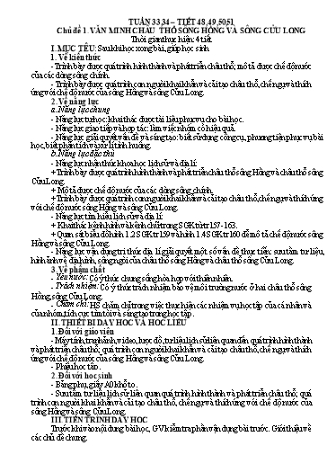 Kế hoạch bài dạy Lịch sử Lớp 8 Sách Kết nối tri thức - Tuần 33+34 - Chủ đề: Văn minh châu thổ sông Hồng và sông Cửu Long - Năm học 2023-2024 - Hồ Thị Thu Hạ