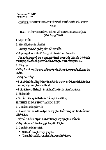 Kế hoạch bài dạy Mĩ thuật Lớp 6 Sách Chân trời sáng tạo - Tuần 17+18 - Năm học 2023-2024 - Lâm Ngọc Thảo Nguyên