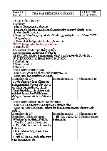 Kế hoạch bài dạy Ngữ văn Lớp 8 Sách Kết nối tri thức - Tuần 14 - Năm học 2023-2024 - Doãn Thị Tố Lan