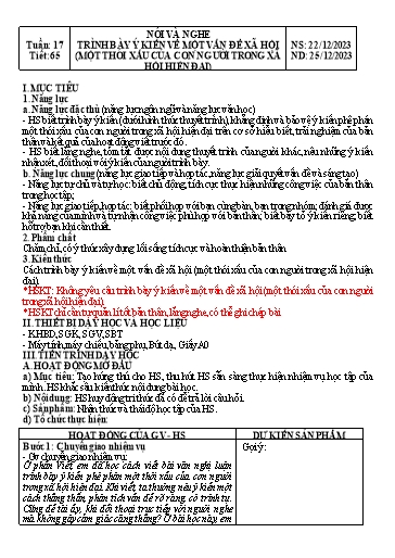 Kế hoạch bài dạy Ngữ văn Lớp 8 Sách Kết nối tri thức - Tuần 17 - Năm học 2023-2024 - Doãn Thị Tố Lan Kế hoạch bài dạy Ngữ văn Lớp 8 Sách Kết nối tri thức - Tuần 17 - Năm học 2023-2024 - Doãn Thị Tố Lan