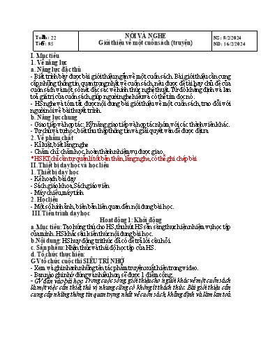 Kế hoạch bài dạy Ngữ văn Lớp 8 Sách Kết nối tri thức - Tuần 22 - Năm học 2023-2024 - Doãn Thị Tố Lan
