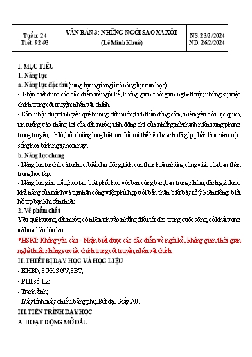 Kế hoạch bài dạy Ngữ văn Lớp 8 Sách Kết nối tri thức - Tuần 24 - Năm học 2023-2024 - Doãn Thị Tố Lan