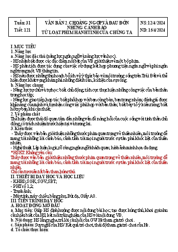 Kế hoạch bài dạy Ngữ văn Lớp 8 Sách Kết nối tri thức - Tuần 31 - Năm học 2023-2024 - Doãn Thị Tố Lan