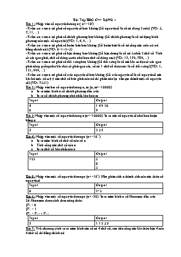 Bài tập HSG Tin Học 11 - Ôn tập Dạng 1 C++