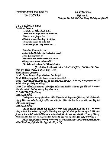 Đề thi THPT quốc gia môn Ngữ Văn 12 - Trường THPT số 2 Bắc Hà (Đề 3 - Kèm hướng dẫn chấm)