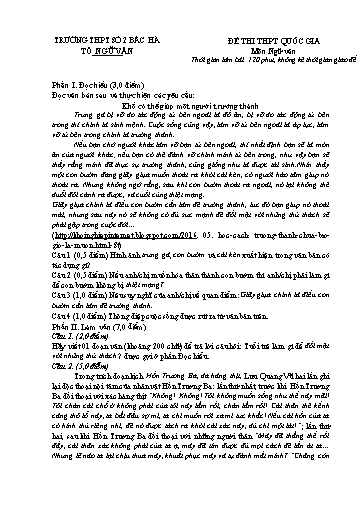 Đề thi THPT quốc gia môn Ngữ Văn 12 - Trường THPT số 2 Bắc Hà (Kèm hướng dẫn chấm)