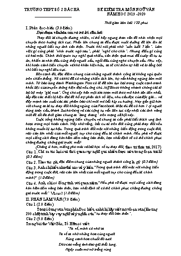 Đề thi THPT quốc gia môn Ngữ Văn Lớp 12 - Trường THPT số 2 Bắc Hà (Đề 3 - Kèm hướng dẫn chấm)