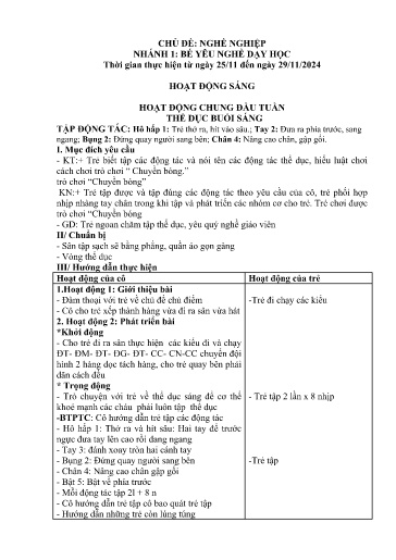Kế hoạch bài dạy Mầm non Lớp 5 tuổi - Tuần 11, Chủ đề: Nghề nghiệp - Chủ đề nhánh 1: Bé yêu nghề dạy học (Trường Chính)