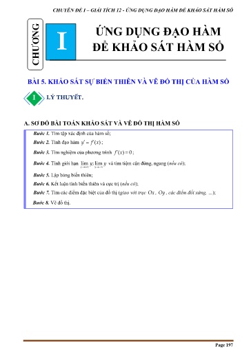 Tài liệu Chuyên đề Chuyên đề I Giải tích 12 - Ứng dụng đạo hàm đề khảo sát hàm số - Bài 5: Khảo sát sự biến thiên và vẽ đồ thị của hàm số
